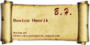 Bovics Henrik névjegykártya